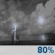 Tonight: Showers and thunderstorms before 7pm, then showers and thunderstorms likely between 7pm and 2am. Partly cloudy, with a low around 79. Southeast wind 1 to 5 mph. Chance of precipitation is 80%. New rainfall amounts between a quarter and half of an inch possible. Tonight: Showers And Thunderstorms then Showers And Thunderstorms Likely